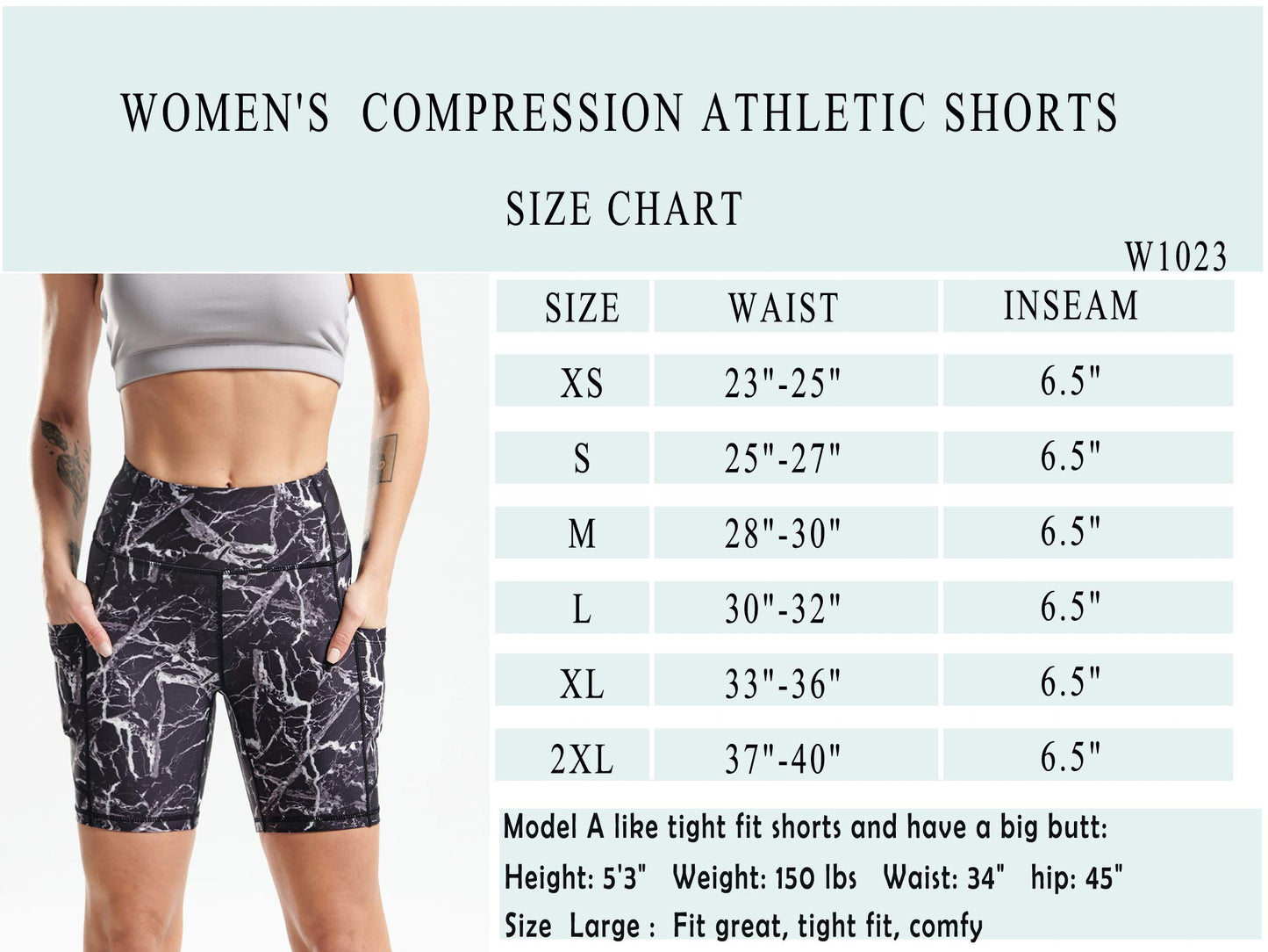 CADMUS High Waist Tummy Control Compression Shorts for Women Fitness Workout Running Shorts with Pockets, 23# Navy Pink, Pack of 1, L