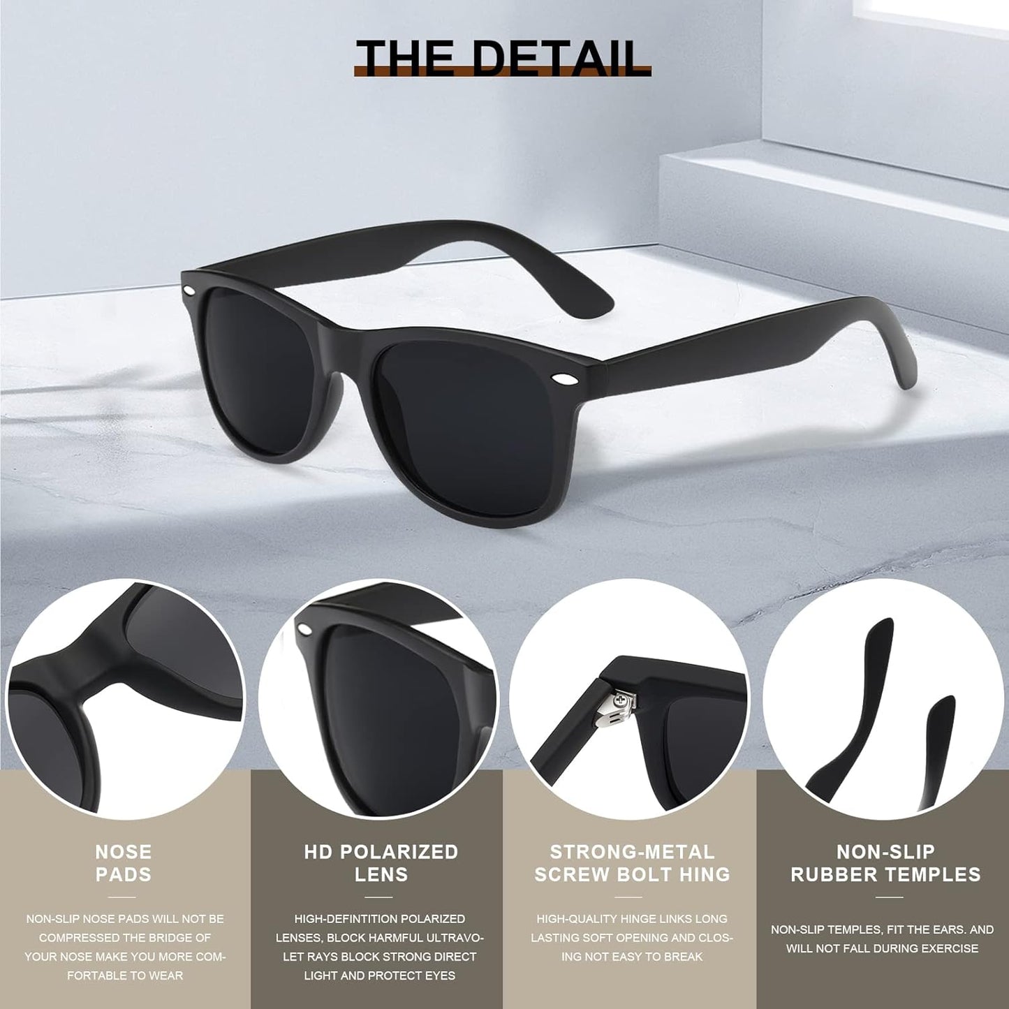 Polarized Sunglasses for Men & Women - Retro Mirror Lens for Driving & Fishing | UV Protection