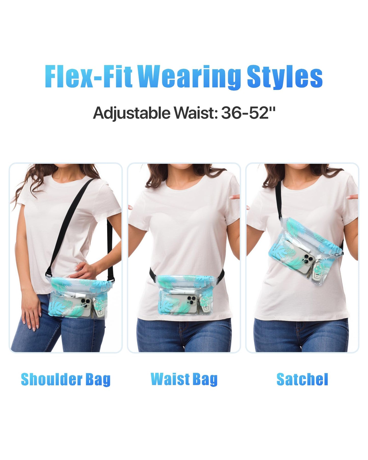 F-color Waterproof Fanny Pack - Cruise Essentials 2026 - Waterproof Pouch with Adjustable Waist Strap, Triple Zipper Roll-Top Dry Bag for Phone, Keep Passport Valuables Dry for Beach Kayaking Boating