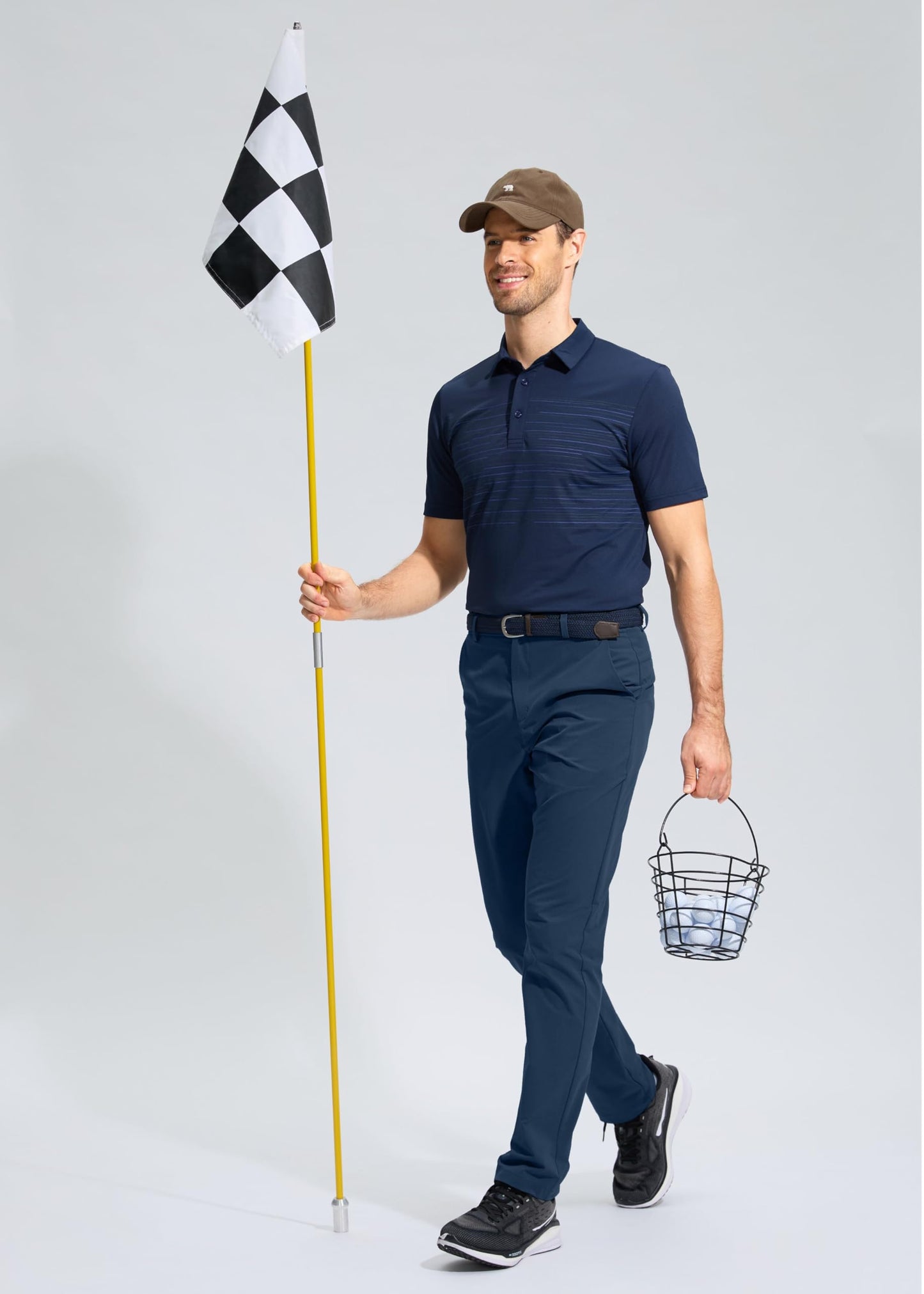 Pudolla Men's Golf Pants Mens Dress Pants Stretch Work Pants 34 Lightweight Quick Dry Slacks Casual Trousers with Pockets(Navy 38Wx34L)