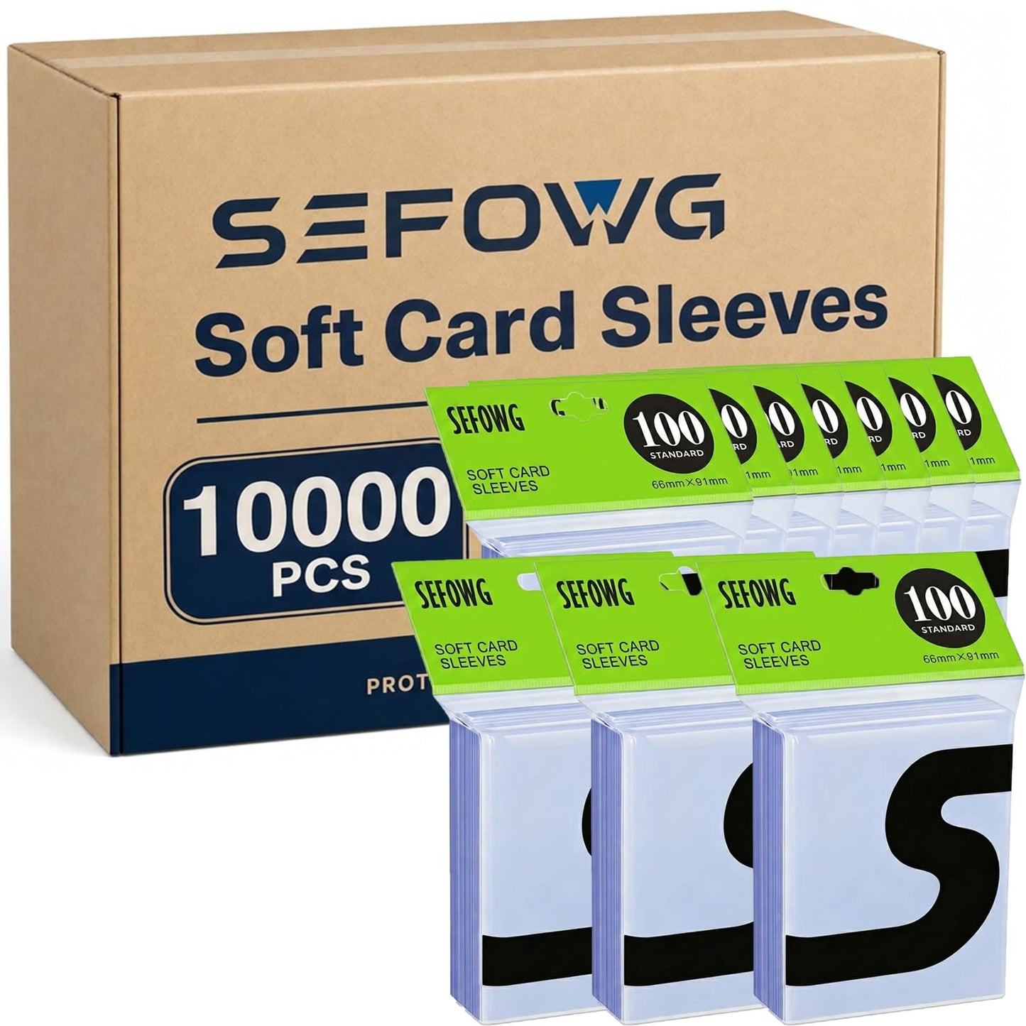 10000ct Clear Card Sleeves for Trading Cards, Baseball Sports Soft Sleeves, Ultra Soft Plastic Card Protector Sleeve for Football, MTG, PKM, Game, Standard Cards