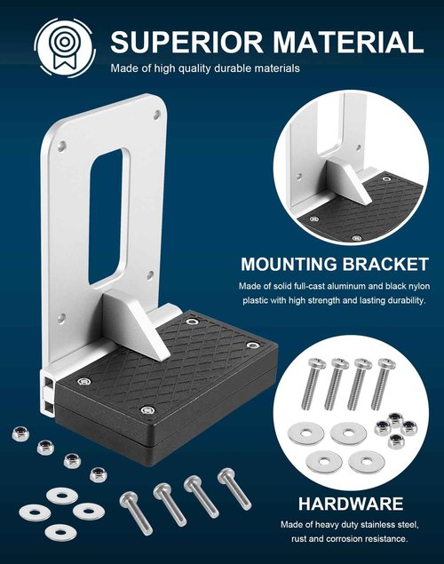 Universal Transom Trolling Motor Mounting Bracket for Kayaks/Kayak Marine Board Backing Plate Mount Bracket for Clamp-on Electric Trolling Motors