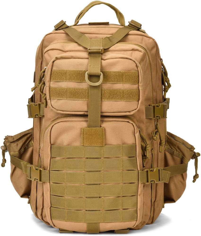 Tactical Military Backpack - Small 3-Day Assault Pack | Molle Design, Brown Color