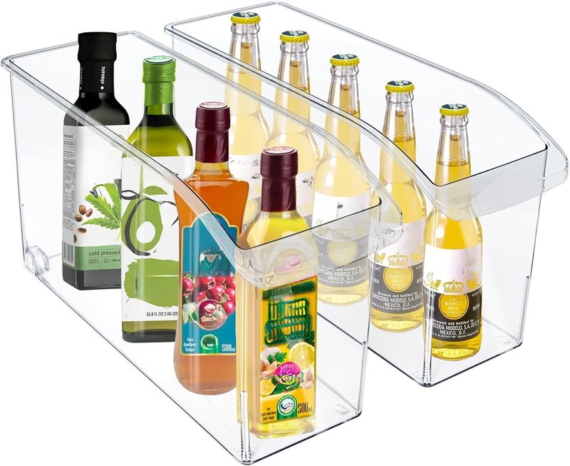 Rolling Under Sink Drawers - 2-Pack Clear Plastic Organizers with Handles & Wheels | Ideal for Kitchen & Pantry Storage