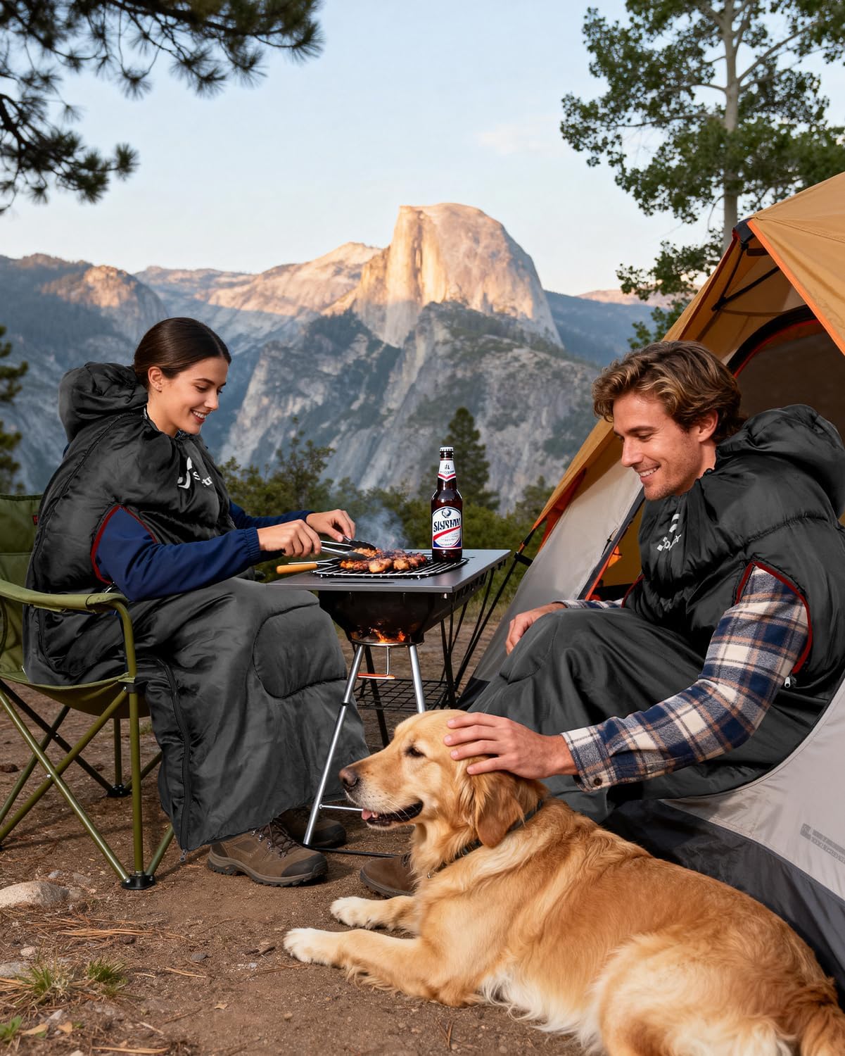 Sportneer Wearable Sleeping Bag - Walkable Design with Arm Zippers | Waterproof & Compact for Camping, Travel, and Stadiums