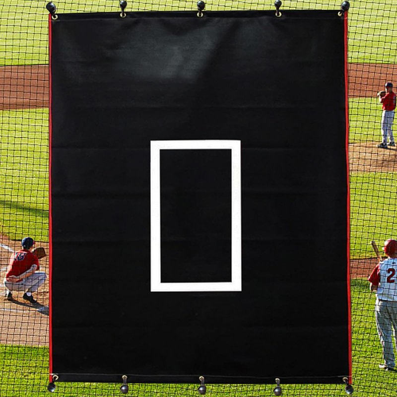 Gagalileo Baseball Softball Pitching Vinyl Hitting Backstop Rubber Target Padding for Outdoor Vinyl Batting Cage Rubber Padded Black Backstop Mat Softball Chain Link Hanging Rolling Baseball Backstop