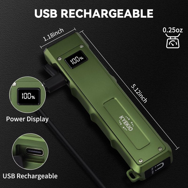 EDC Flashlight Rechargeable 2Pack, 9Mode Flat Flashlights High Lumens, LED Flashlight EDC, Small Flashlights Mini, Portable Pocket Flash Lights with UV Light, Magnetic Bright Flash Light for Working