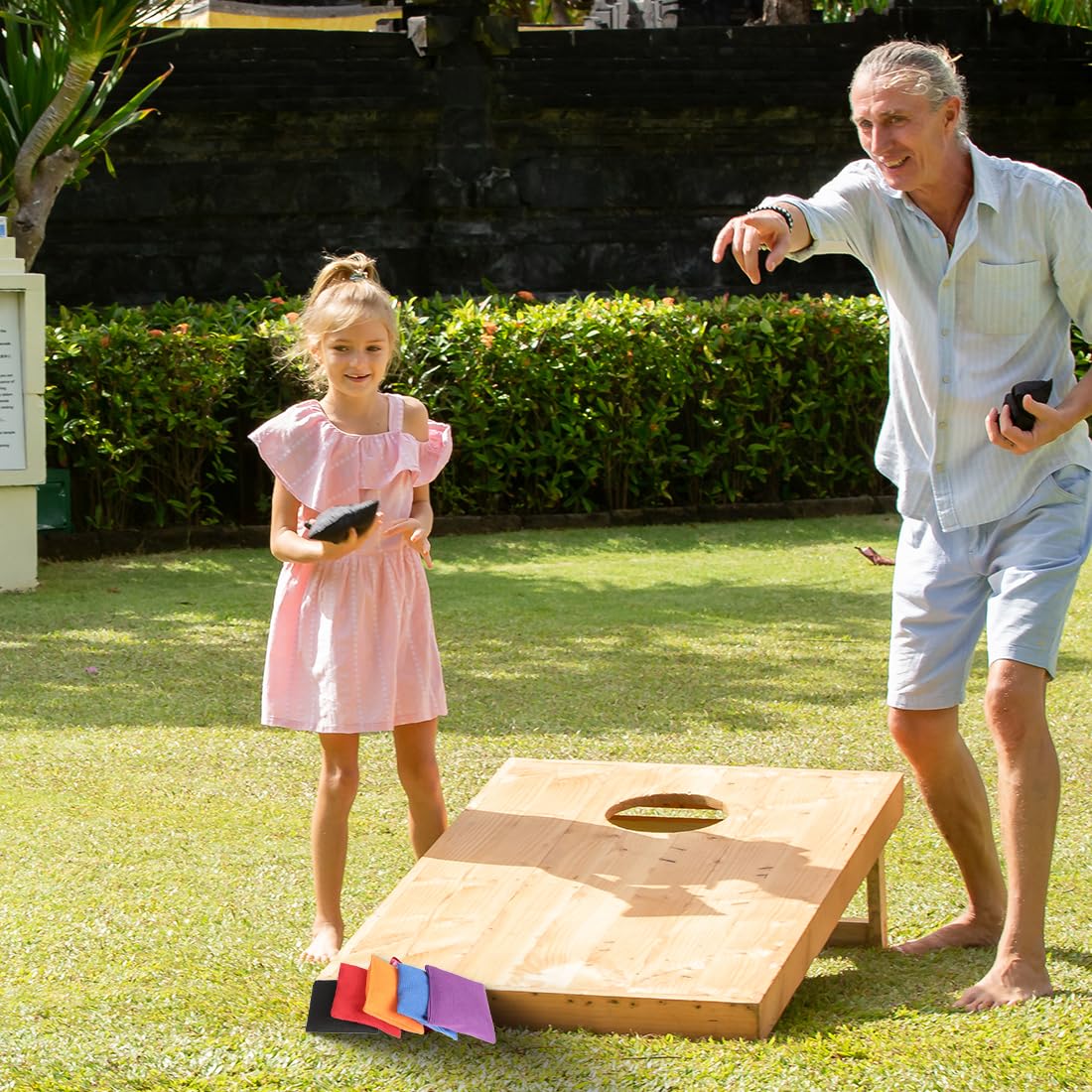 Bean Bags for Tossing 10 Pcs Nylon Cornhole Hand Toss Games for Classroom Backyard and Family Activities