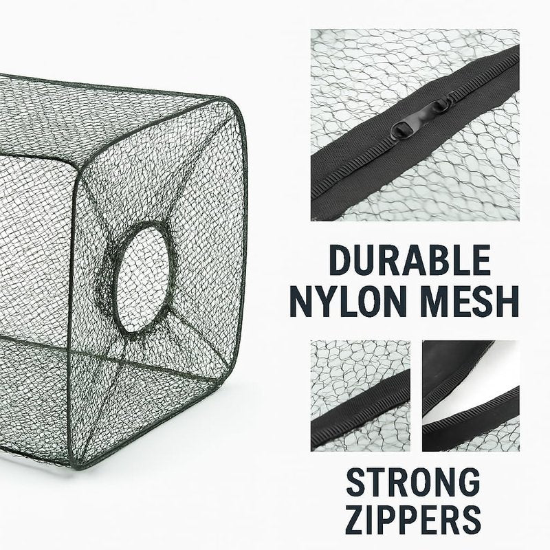Fish Minnow Trap | Foldable Fishing Net 2-Pack for Easy Catching