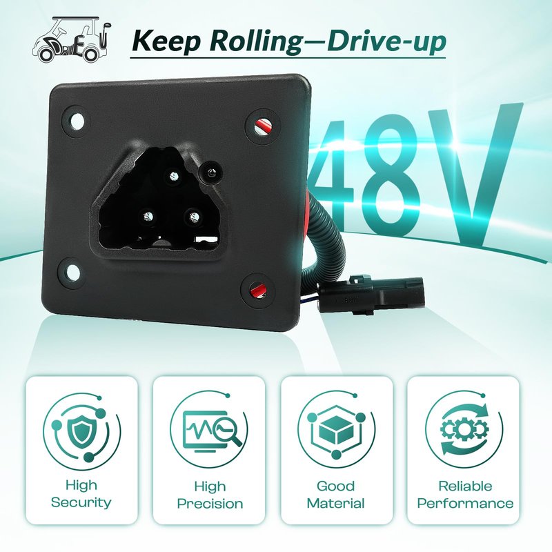 DRIVE UP Golf Cart 48V Charger Receptacle for EZGO RXV and Delta-Q Battery EZGO Charging Port with Wires 604321,611219,602529
