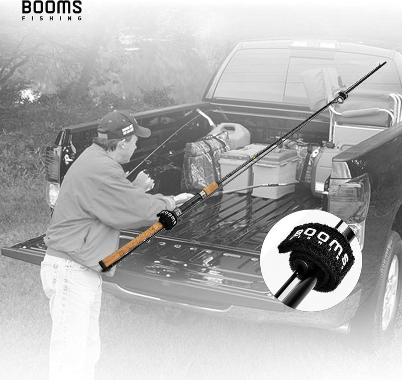 Fishing Rod Wraps - Booms Fishing RS3 Hook & Loop Straps for Casting, Spinning & Fly Rods | Adjustable Size