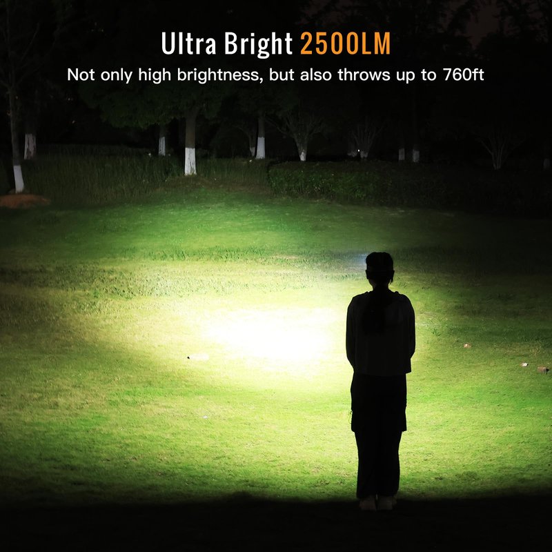 Sofirn HS22 Rechargeable Headlamp 2500 Lumens, Stepless Tint Mixing (2700K Warm to 6500K Cool), Dual Beam LED Headlight with Floodlight Spotlight, IP66 Waterproof for Camping, Hiking& Hard Hat Work