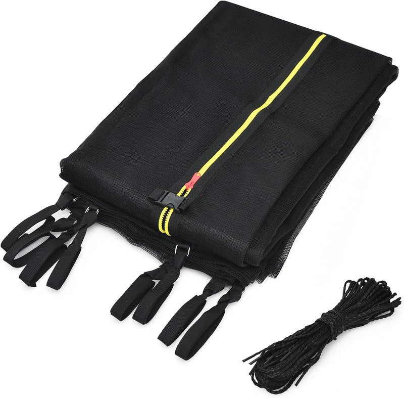 Trampoline Safety Net - Adjustable Weather-Resistant Replacement Enclosure | Fits 8-16 Ft Models, Double-Headed Zipper