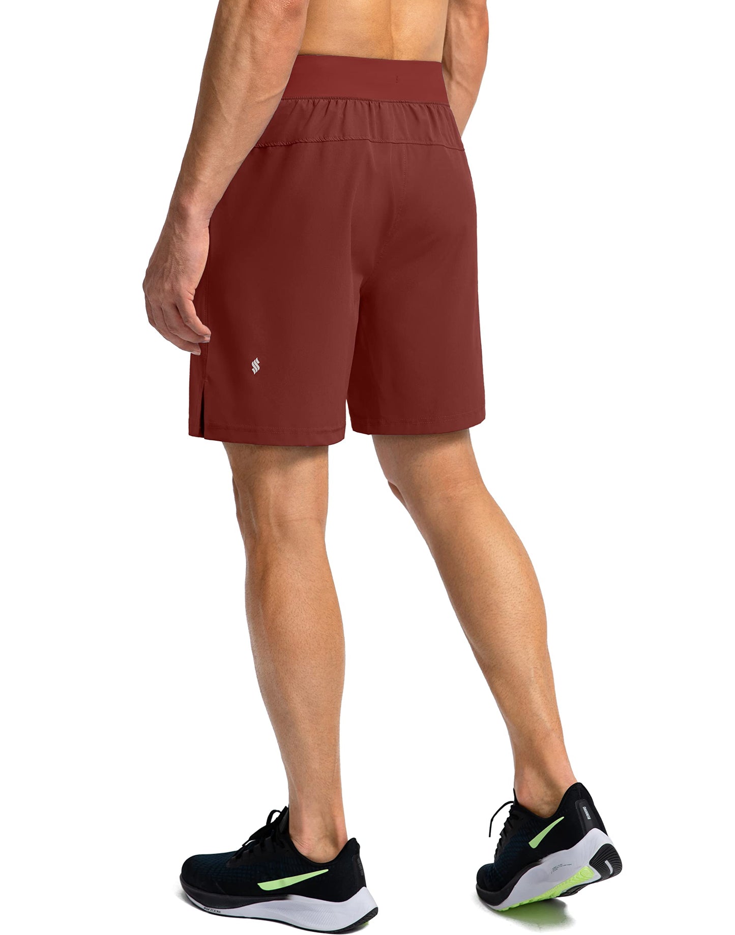 Soothfeel Men's Running Shorts with Zipper Pockets 7 Inch Lightweight Quick Dry Gym Athletic Workout Shorts for Men (Savannah, L)