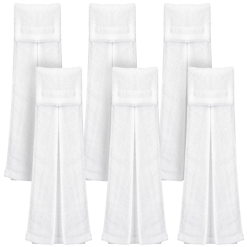 Moukeren 6 Pcs Football Towel Cotton Quarterback Football Field Hand Towel with Hook and Loop Fastener for Sports Football Golf Gym Accessories(White)