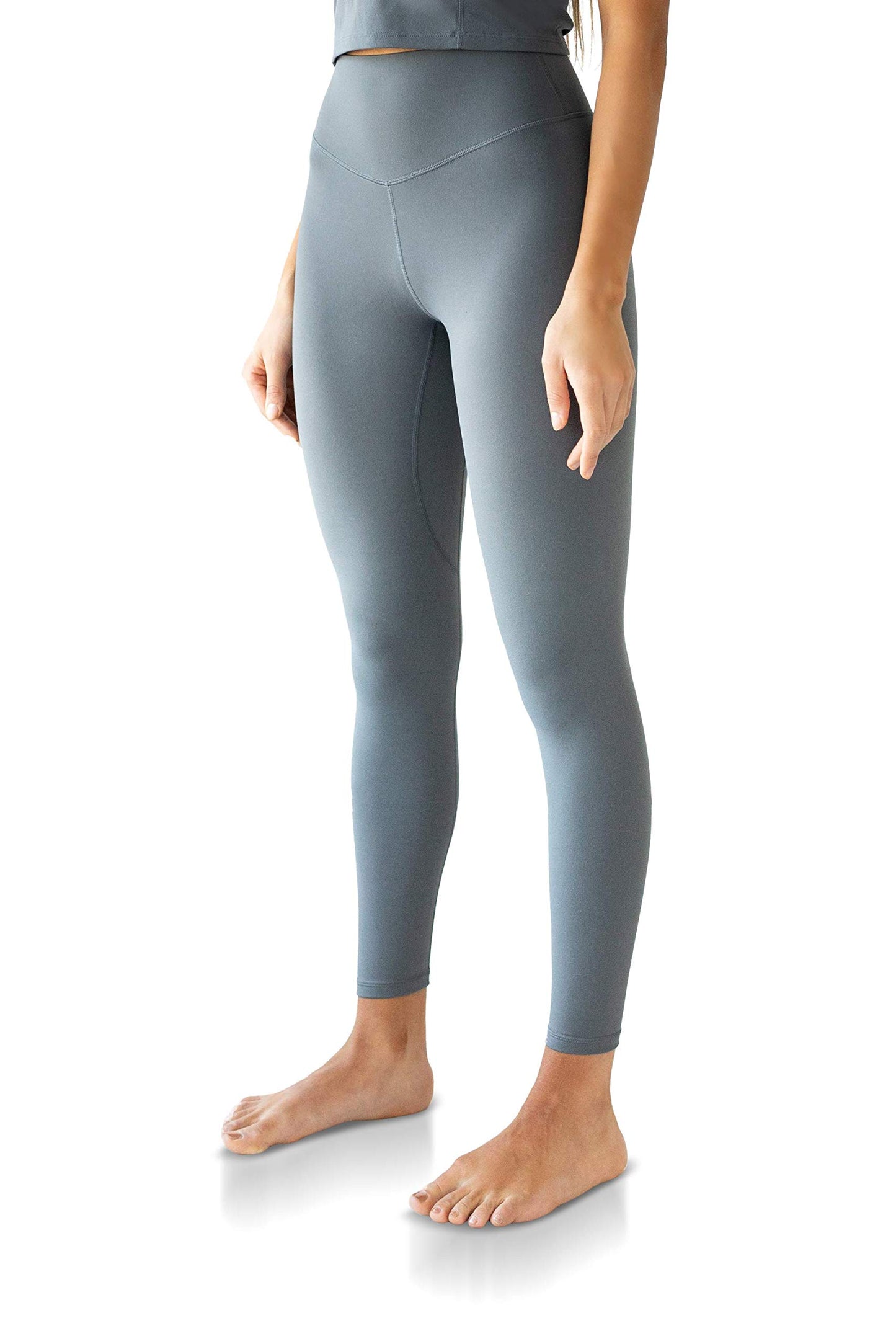 Kamo Fitness High Waisted Yoga Pants 25" Inseam Ellyn Leggings Butt Lifting Tie Dye Soft Workout Tights (Asphalt Grey, S)