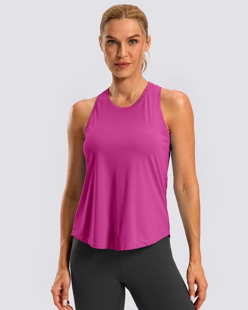 Women's Racerback Yoga Tank Tops - Loose Fit Athletic Sleeveless Running Shirts for Gym Workouts