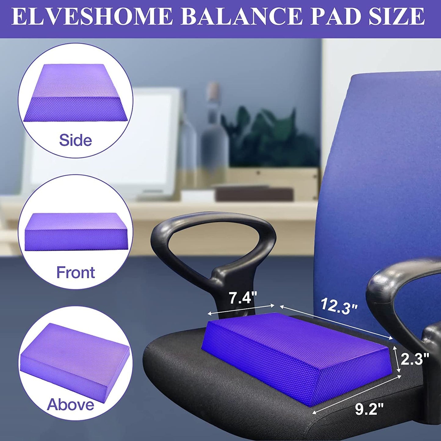 Balance Board Mat Small Thick Yoga Mat for Women, Exercise Balance Pad, Knee Pads Non-Slip Foam Mat, Women Yoga Mats for Stability Workout, Balance Pad Trainer for Physical Therapy Knee Ankle Training