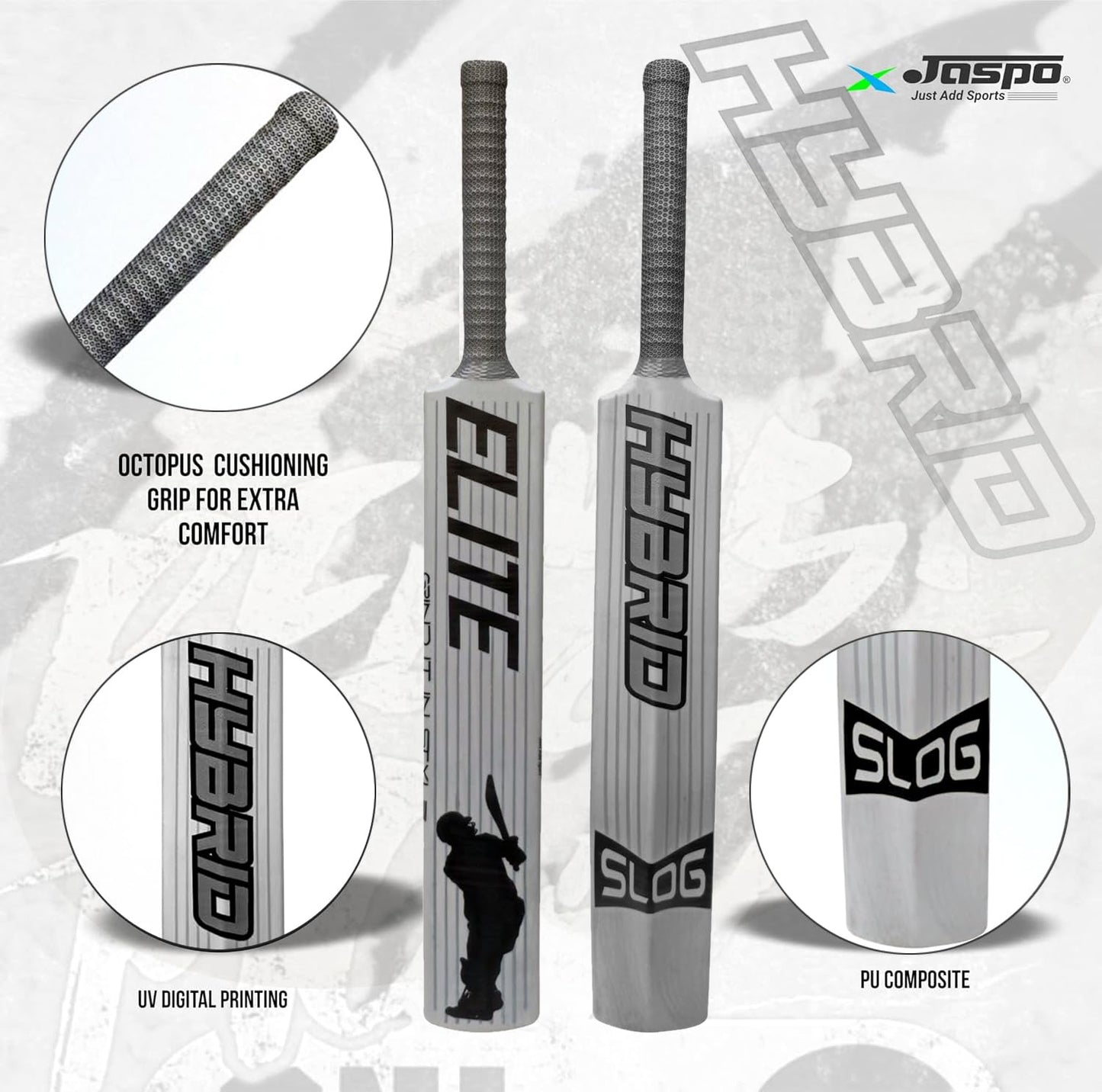 Jaspo Slog Engraver Cricket Kit Full Size Plastic Bat, Synthetic Ball, Stumps Kit Bag Lightweight Durable Tennis Cricket Plastic Kit Cricket Kit