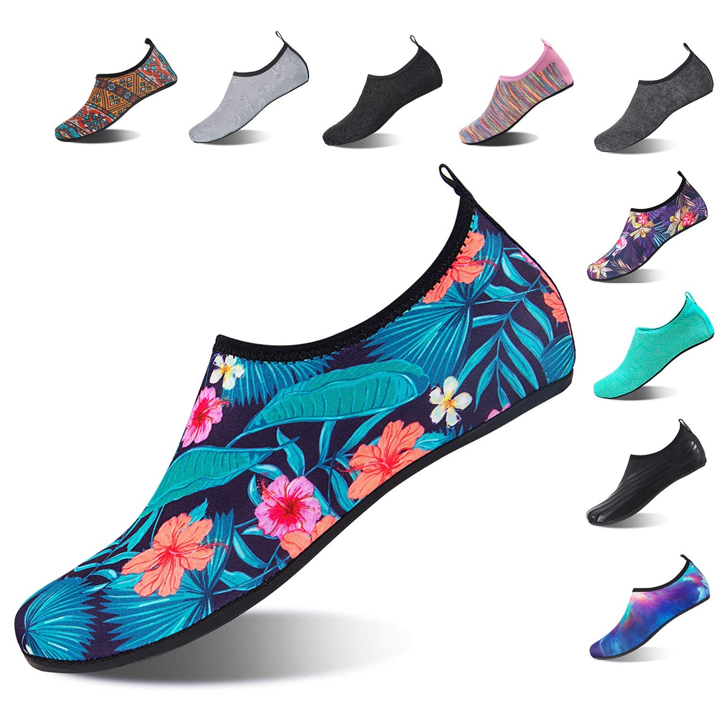 Aqua Socks Beach Water Shoes Barefoot Yoga Socks Quick-Dry Surf Pool Swim Shoes for Women Men(Forest,7.5/8.5 Women,6.5/7.5 Men,38/39 EU)