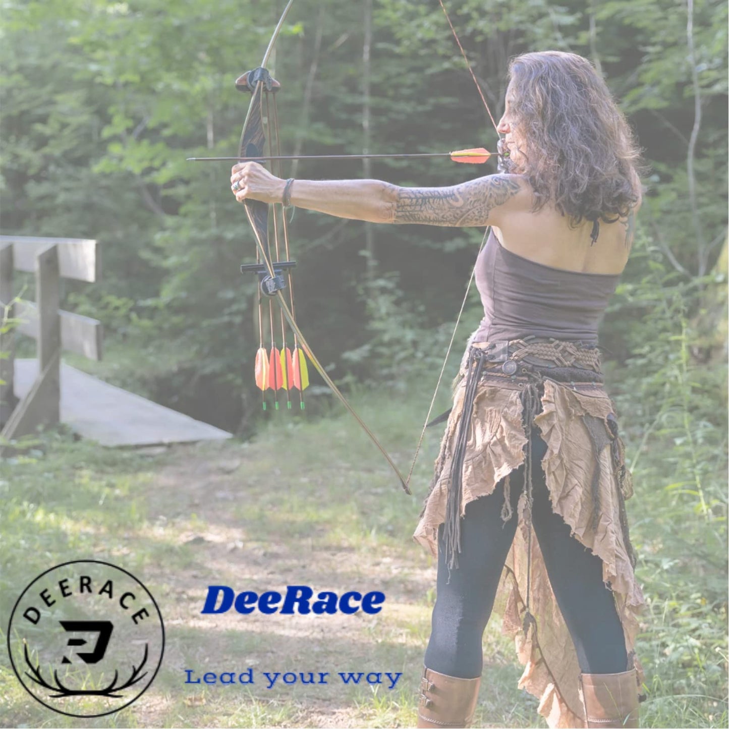 DEERACE Takedown Recurve Bow and Arrow Set 62" Classic Traditional Wooden Bow for Adults Youth Beginner Hunting Targeting Archery (30 Lbs, Right Hand)