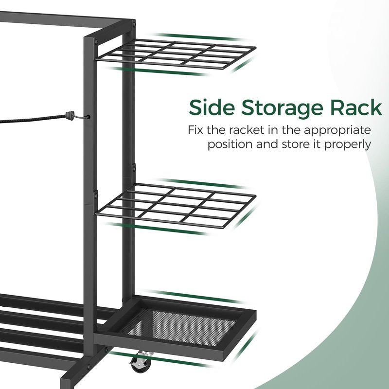 MAHANCRIS Golf Bag Organizer for Garage, Golf Bag Storage Stand Fits 2 Golf Bags, Freestanding Golf Club Holder for Garage, Shed, Home, Basement, Other Golfing Equipment Accessories, Black BEBK17501