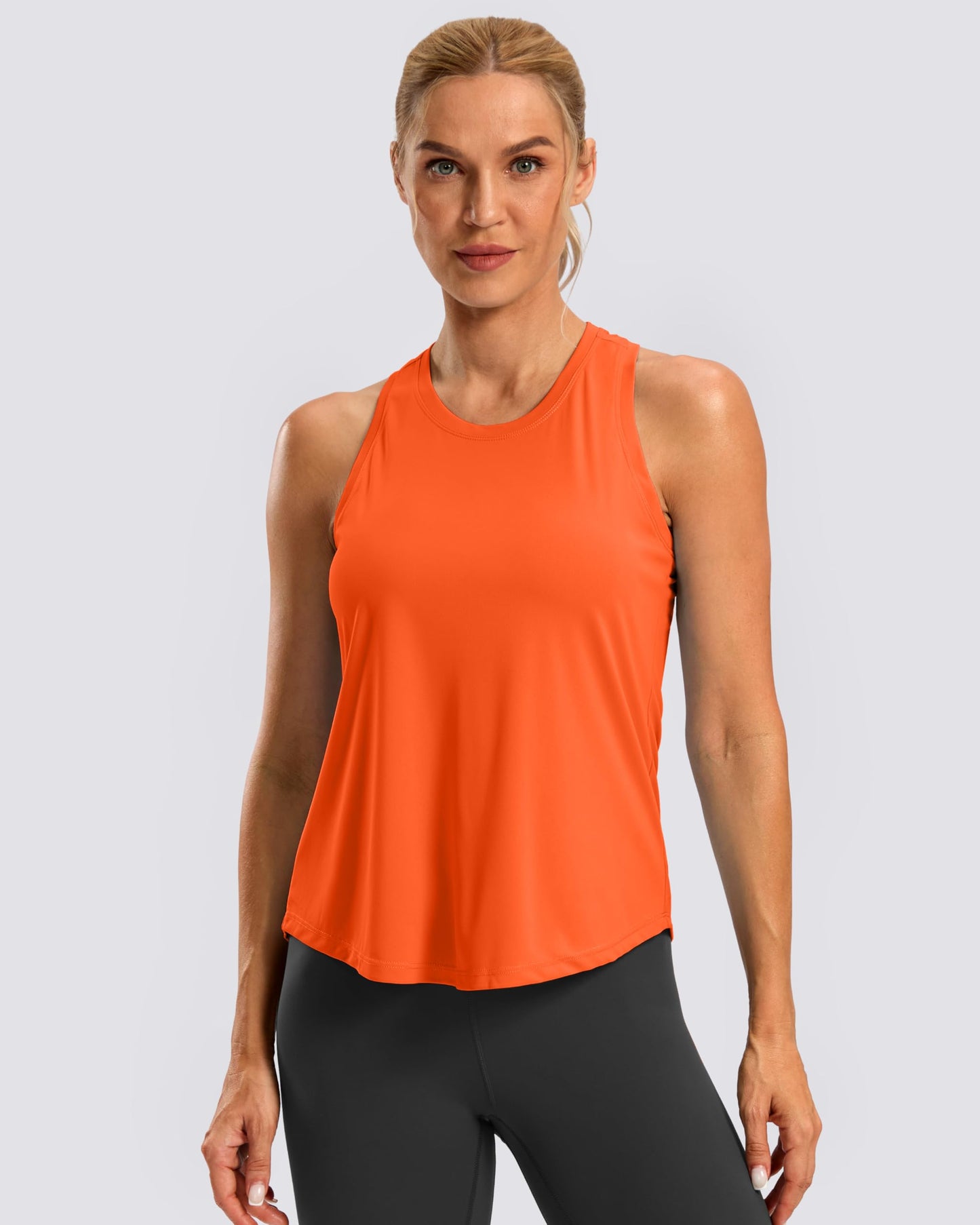 G Gradual Women's Workout Tank Tops Racerback Athletic Yoga Tops Loose Fit Sleeveless Running Gym Sports Shirts for Women(Orange,XXL)