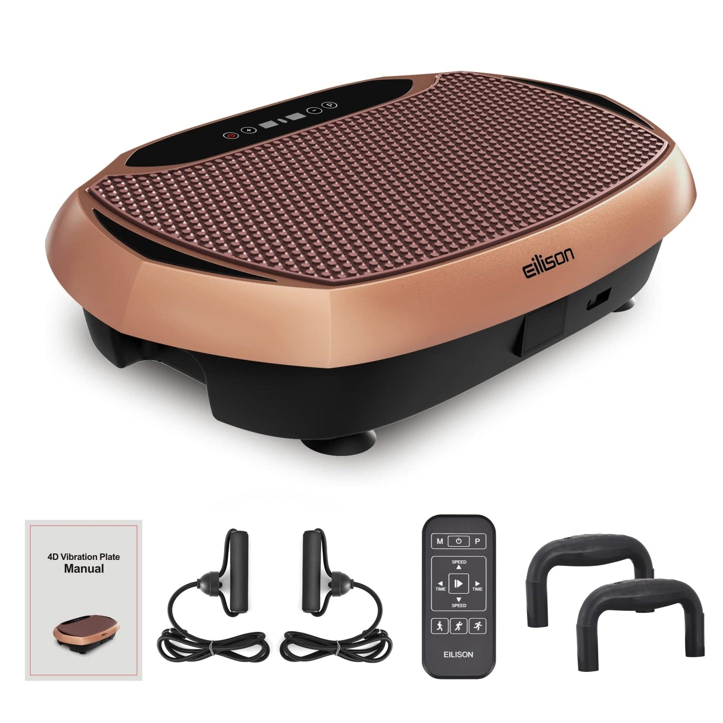 EILISON Bolt Vibration Plate Exercise Machine - Lymphatic Drainage Machine for Weight Loss Home Fitness - Whole Body Vibration Platform Exercise Machine - Max User Weight 300lbs Brown (Bolt Brown)