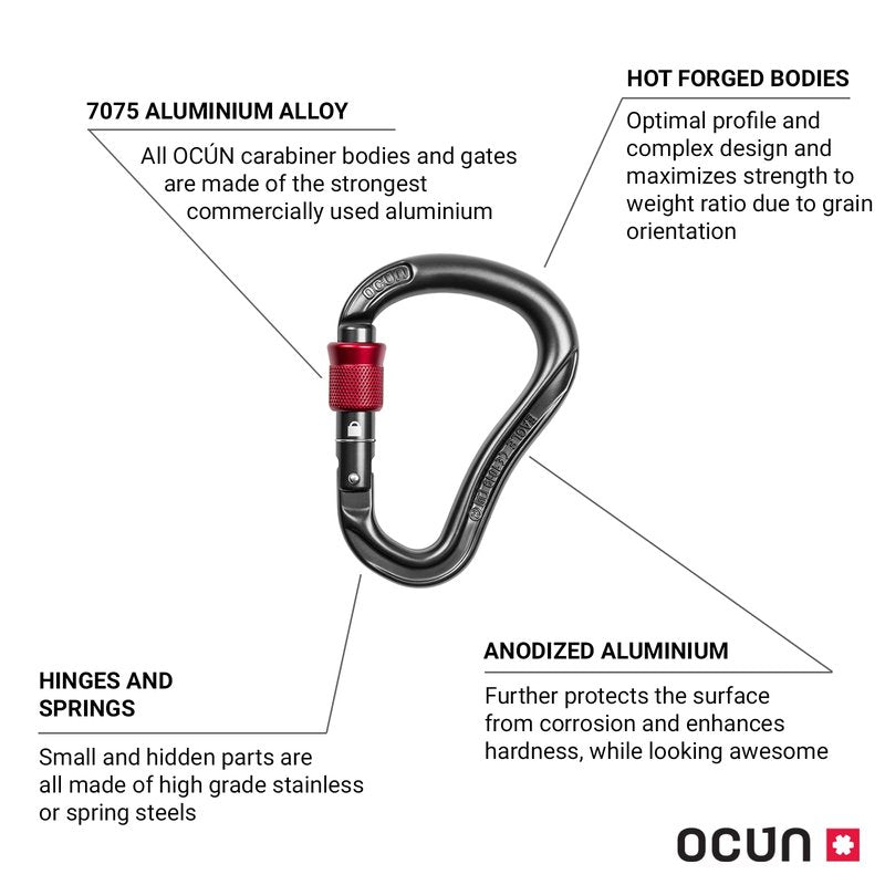OCUN Eagle HMS Screw Carabiner for Rock Climbing, Belaying and Rappelling
