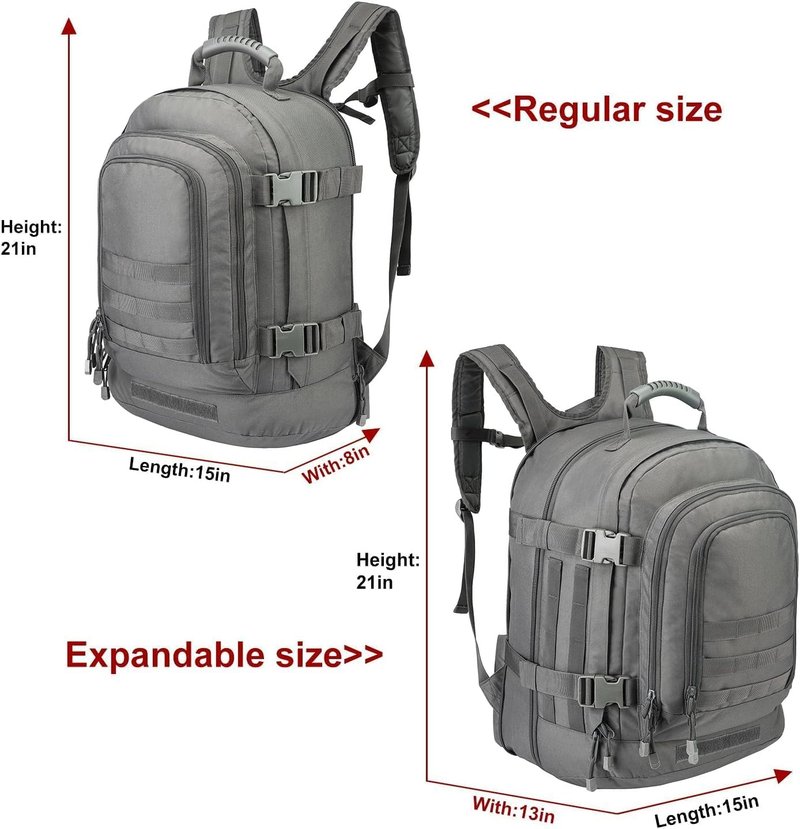 TheKidsRefined Large Tactical Expandable Backpack 39L-64L Military Bug Out Bag With Waist Strap