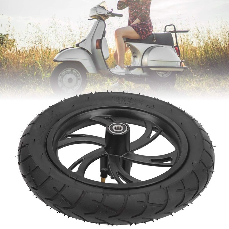 Electric Scooter Tire, Durable Rubber Replacement with Wheel Hub and Inner Tube 12in 12.5x2.25 for Commuters, Students, Urban Riders, Daily Travel
