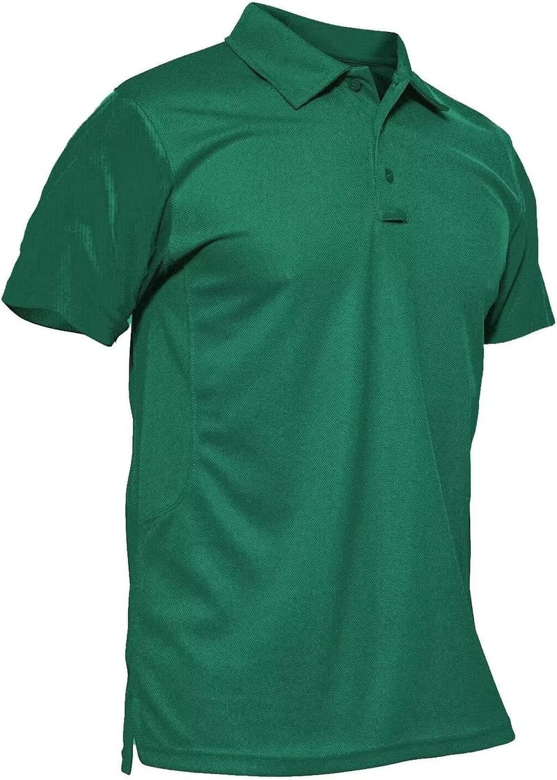 Men's Quick Dry Tactical Polo Shirt - Performance Short Sleeve Golf Jersey