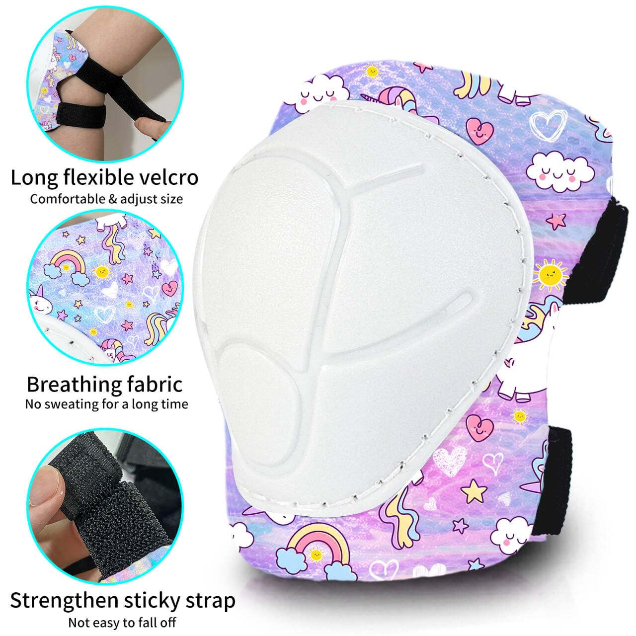 JeeFree Skateboard Pads Kids/Youth/Adult Shield Elbow Pads and Wrist Guards Protective Gear,Strong Double Straps&Adjustable Easy-Fix Clips for Skateboarding,Rollerblading,ScooterRoller,Skating,Bicycle