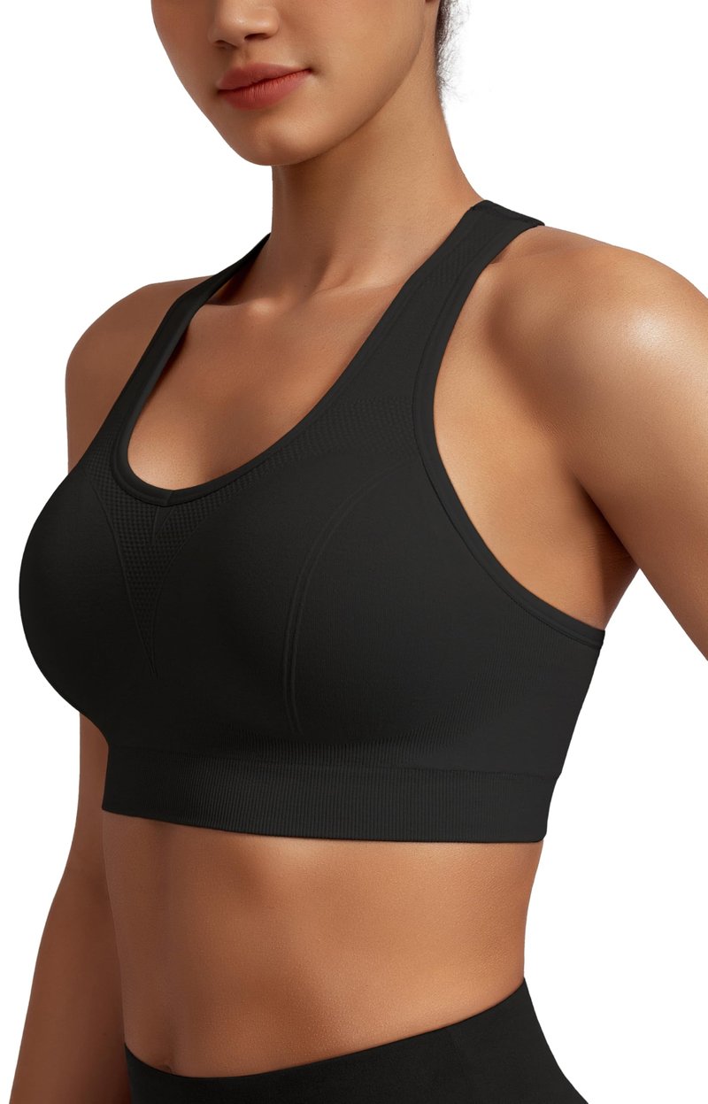 MIRITY Women Racerback Sports Bras - High Impact Workout Gym Activewear Bra Pack of 7