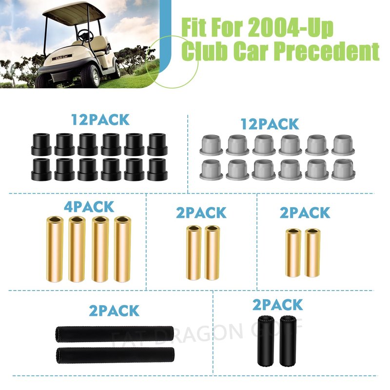 Panglong Club Car Precedent Bushing Kit, Front Suspension & Rear Suspension and A Arm Bushing Kits, Polyurethane Bushings Kit Suitable for 2004-Up Precedent, OEM #102506601, 102506401, 102956201