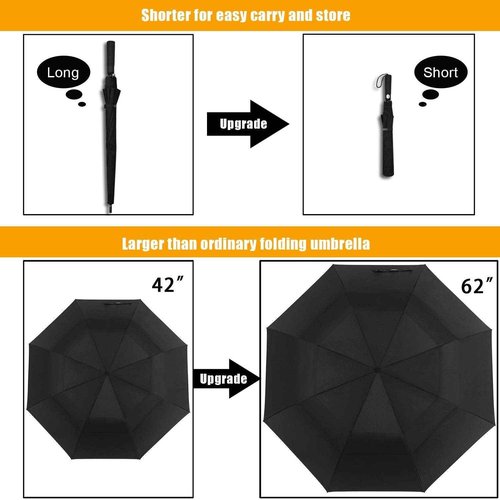 G4Free 62 inch and 72 Inch UV Golf Umbrella Double Canopy