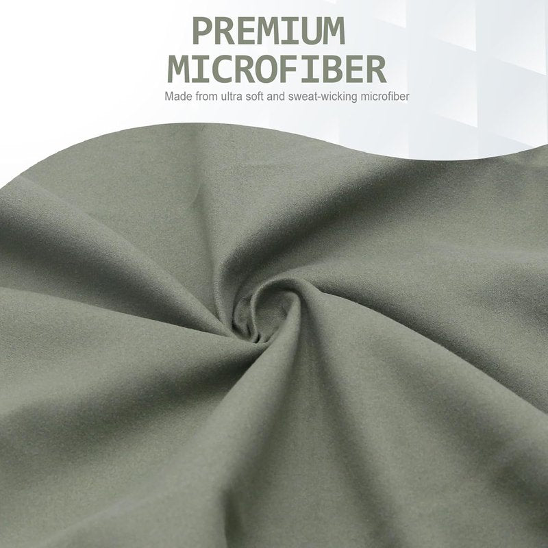 Quick Dry Camping Towel - Microfiber Travel Towel Set | Fast Drying, 3 Sizes, Army Green