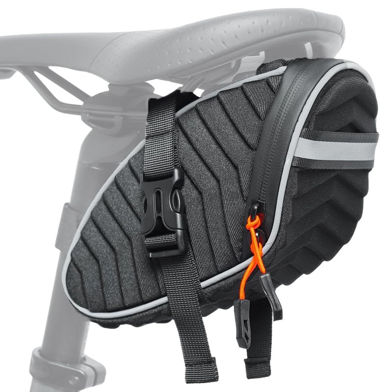 Danuosie Bike Saddle Bag, 1L Semi-rigid 3D Shell Bicycle Seat Bag Under Seat with Quick-Release Buckles, Water-Resistant Bike Tool Bag for Mountain Road Bikes Cycling, Black