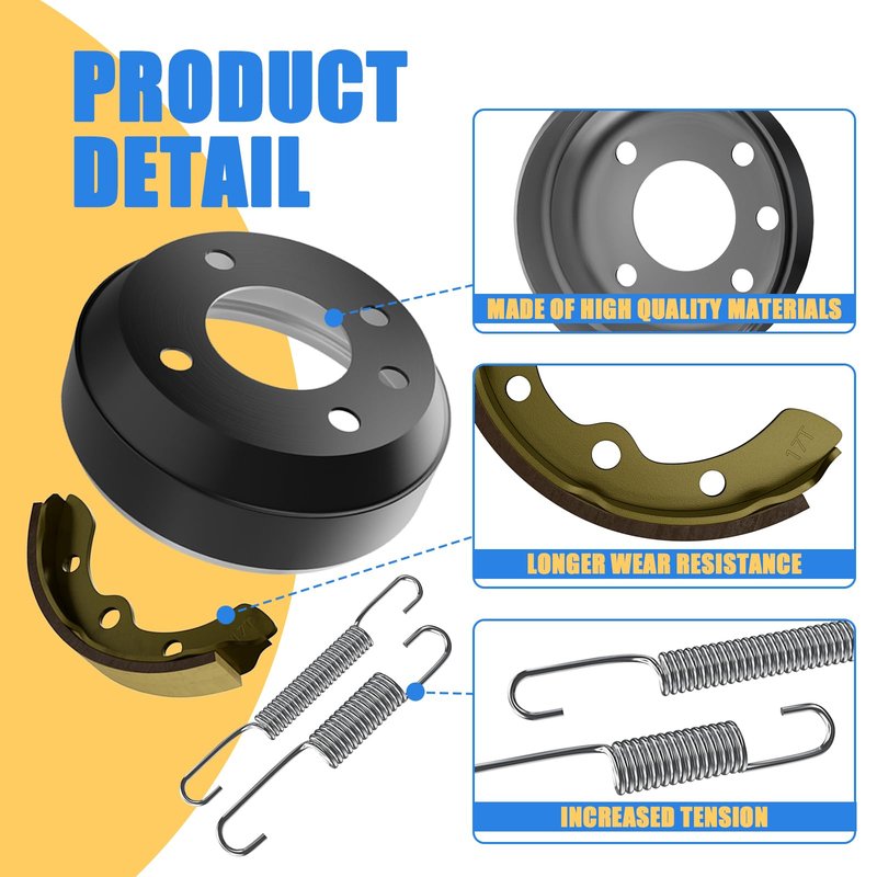 CartClan Golf Cart Brake Drums/Hub & Brake Shoes Spring Kit Suitable for Golf Cart Club Car DS 1981-1994, Replacement Part OEM#: 1011137, 101816301, 101146302