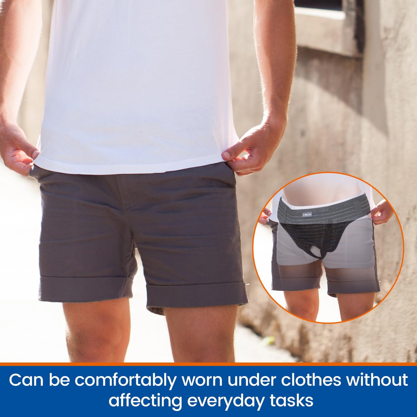 Willcom Hernia Belt for Double Inguinal, Hernia Support Truss for Men and Women, Pain Relief Recovery Adjustable Strap with 2 Removable Medical Compression Pads (Medium)