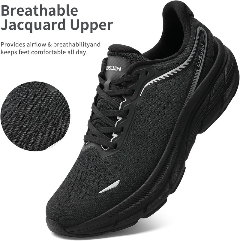 Men's Lightweight Walking Shoes - Breathable Cushioning Athletic Sneakers for Gym & Running | Non-Slip Comfort