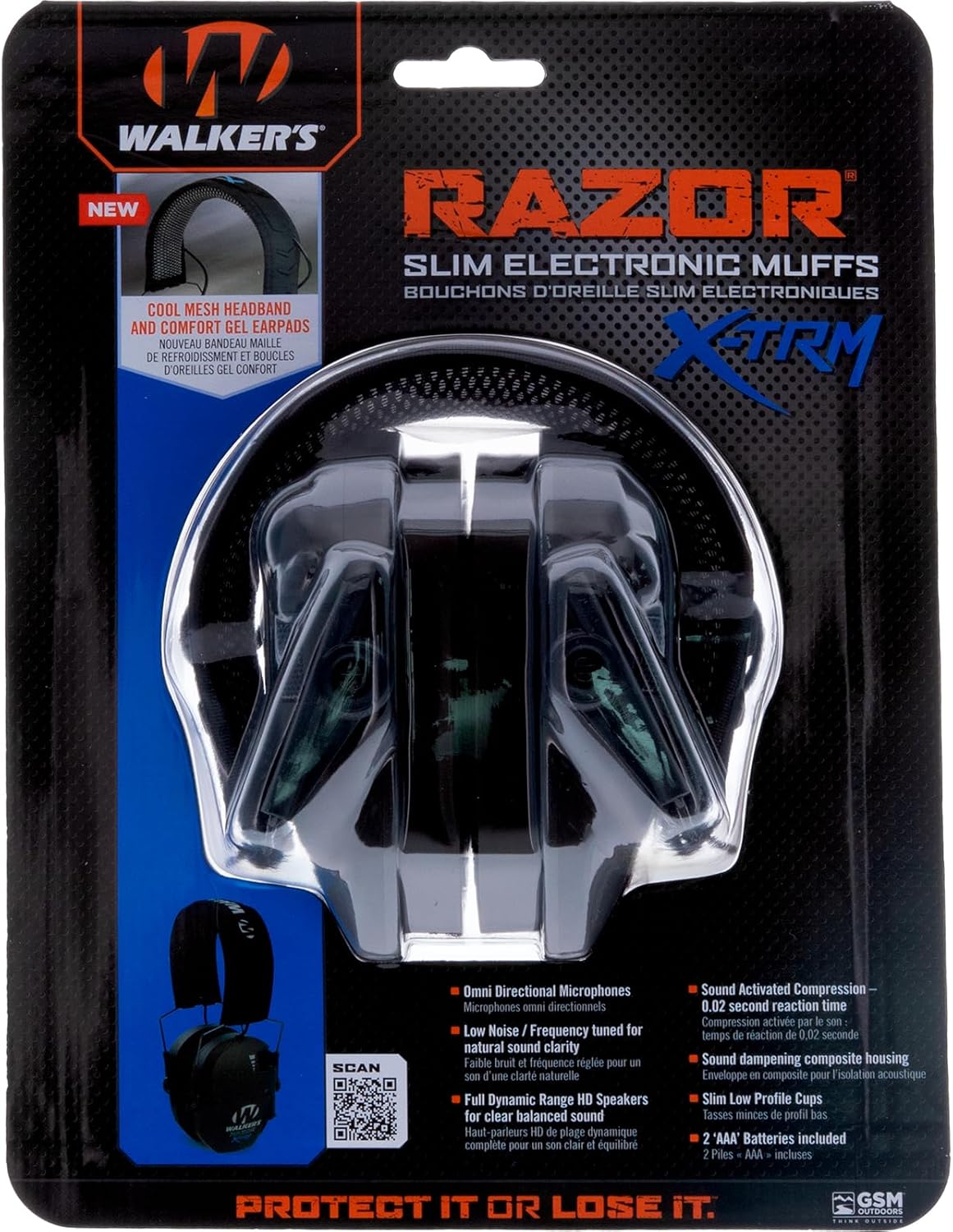 Walker's Razor X-TRM Electronic Muff - Noise-Canceling Hearing Protection for Shooting | Adjustable Fit