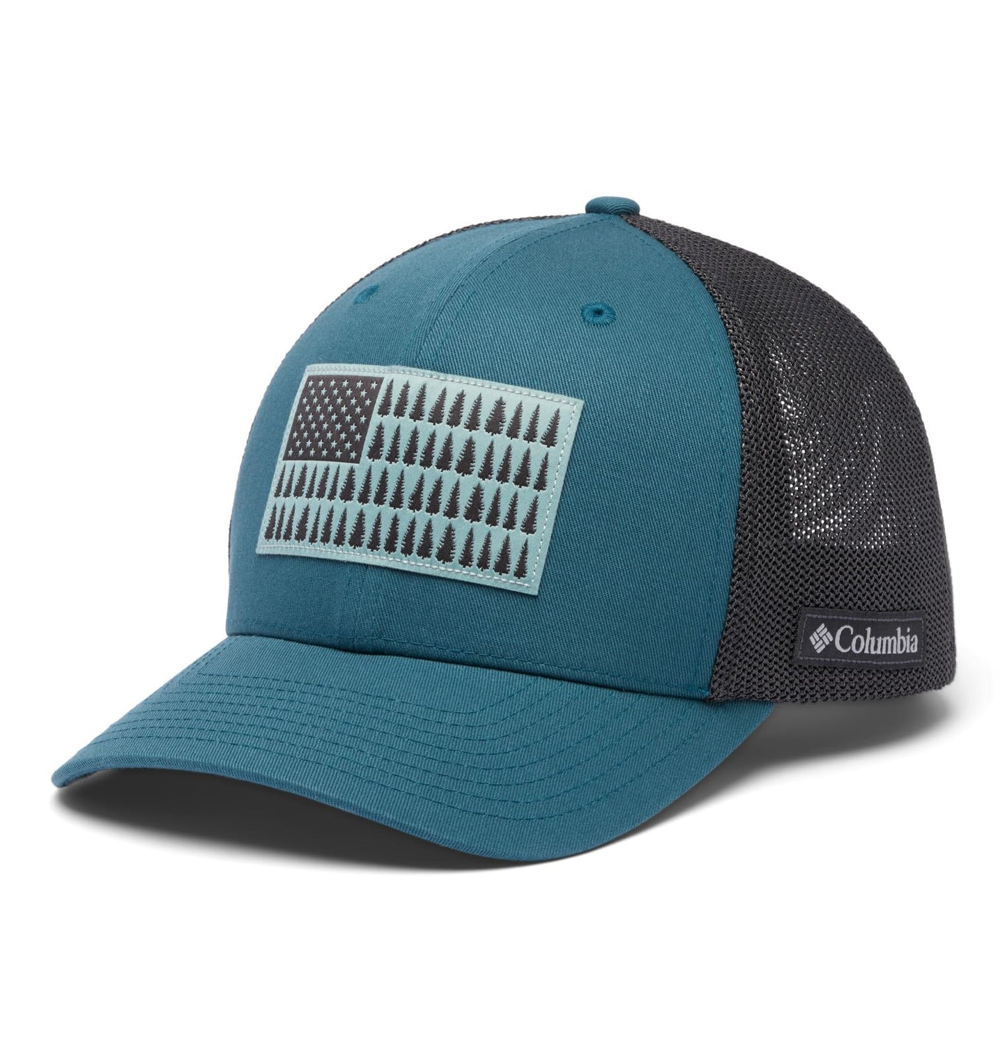 Columbia Unisex Tree Flag Mesh Ball Cap, Everblue/Shark/Tree Flag, S/M