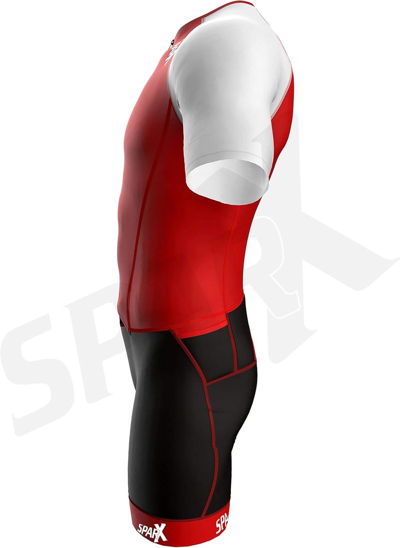 Sparx Men's Elite Aerosuit Triathlon Suit - Short Sleeve Performance Skinsuit for Athletes