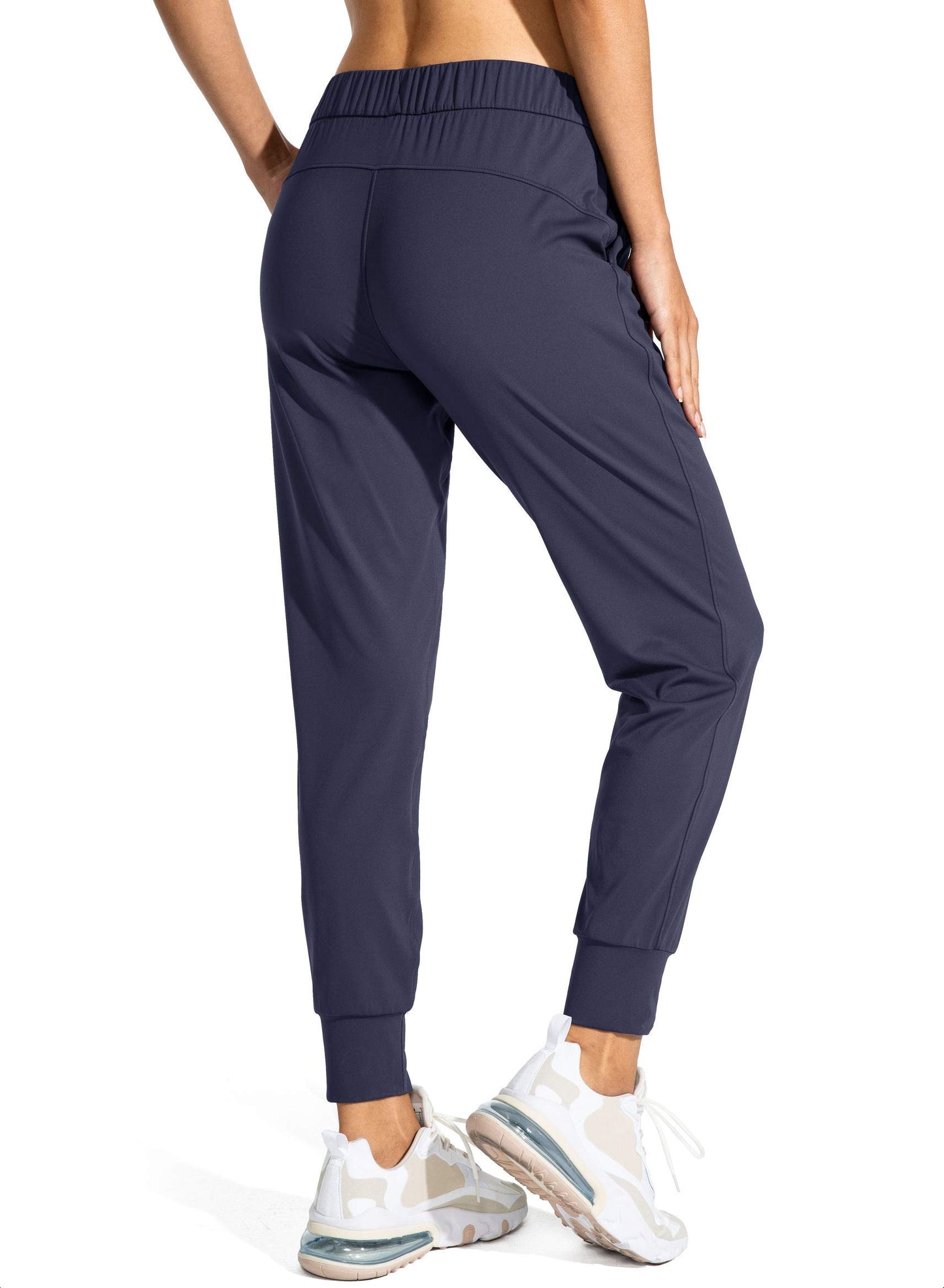 SANTINY Women's Joggers Pants Pockets Drawstring Running Sweatpants for Women Lounge Workout Jogging(Navy_L)