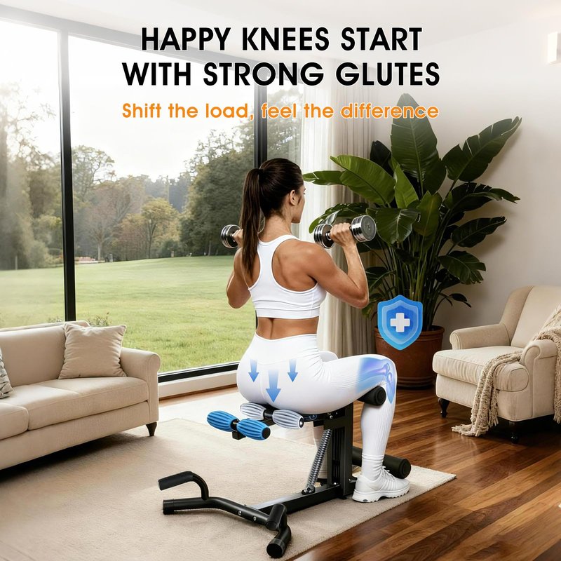 Adjustable Squat Machine for Women, Glutes Trainer for Home Gym, 4-Level Resistance Leg & Core Workout Equipment with Deep Squat Support, 300 lbs Capacity