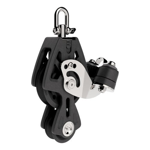 Lewmar 50mm Synchro Block Fiddle Cam, 990 lb Working Load Limit, Accommodates 1/4" - 3/8 Lines, High-Density Free-Spin Bearing, Traveler Compatible - 29925037BK