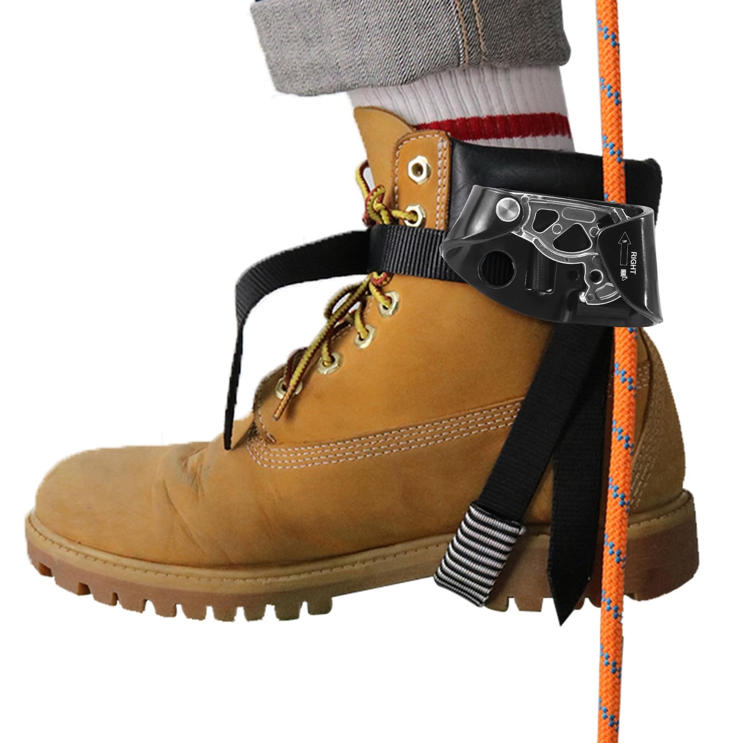 NewDoar Right Foot Ascender Riser Rock Climbing Tree Arborist Mountaineering Rappelling Quick Step Equipment CE Certified Climbing Device for 8~13MM Rope(Right Black)