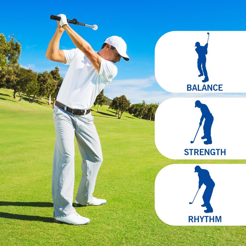 KALAUTO Telescopic Club, Retractable Golf Swing Training Aid with Golf Grip Trainer,Impact Swing Practice & Golf Swing Trainer for Warm-up/Indoor Practice/Strength&Tempo Training (Right-Handed Black)