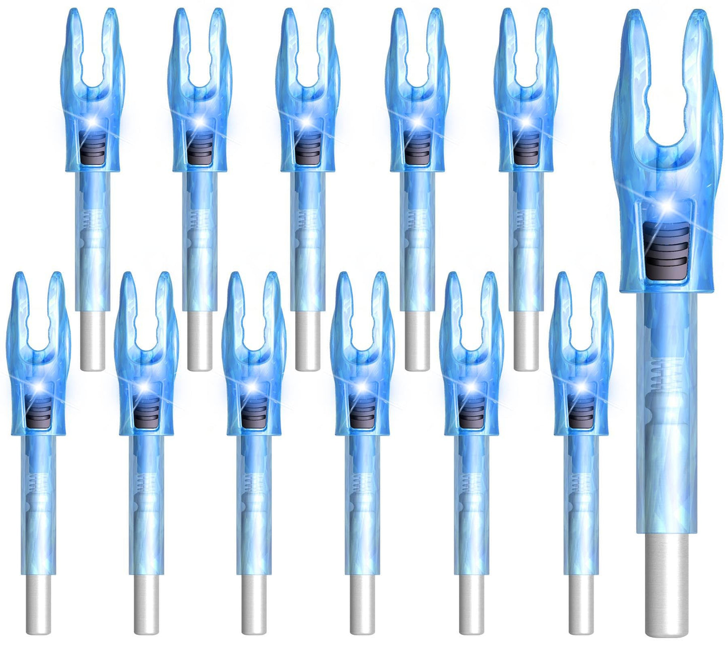 XHYCKJ 12PCS G Lighted Nocks for Arrows with .165 .204 .233 .244 .246 Inside Diameter Bolts with X, H, S, GT Bushings (12, Blue)
